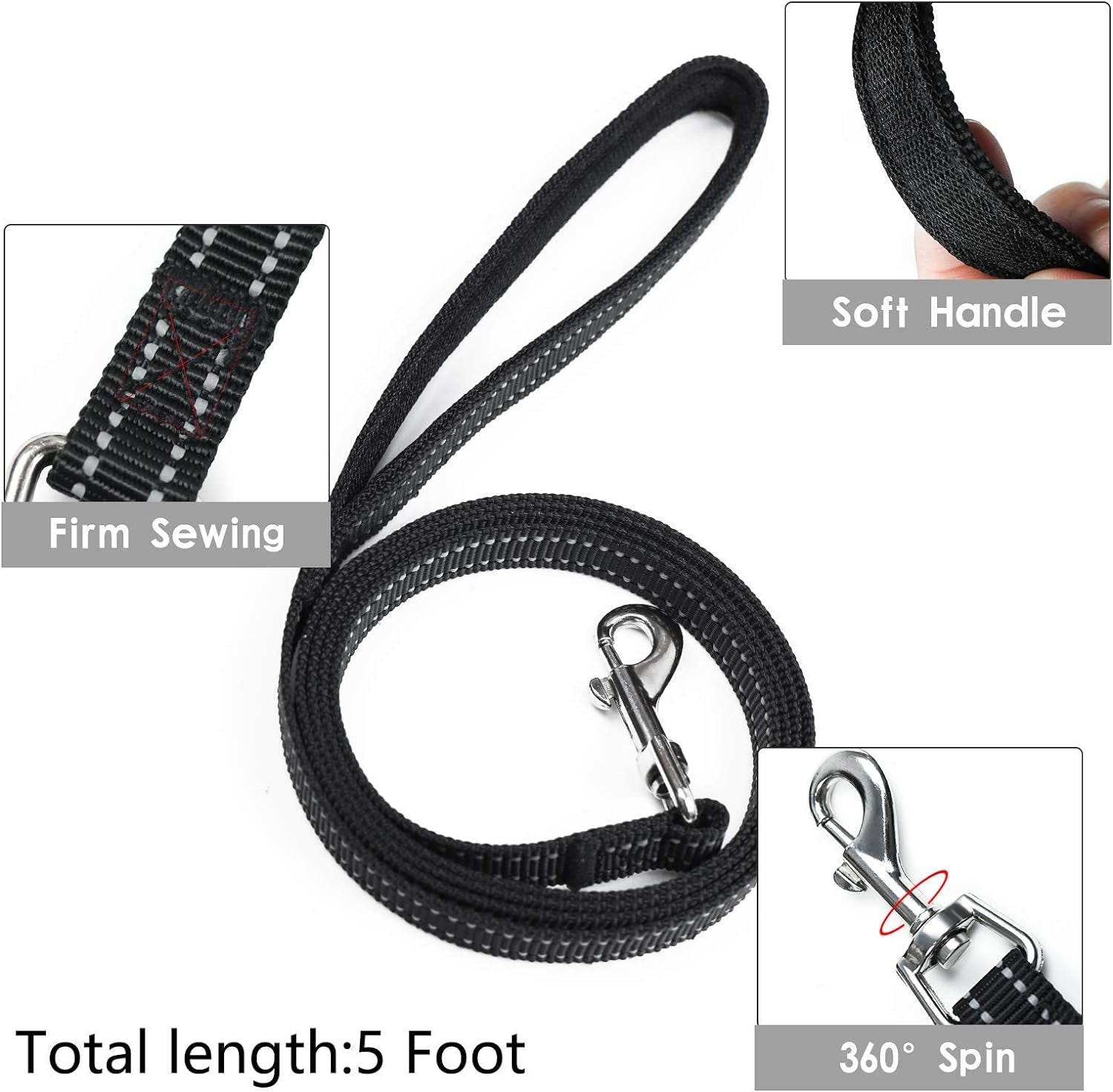 Dog Harness and Leash Set, No Pull Soft Mesh Pet Harness, Reflective Adjustable Puppy Vest for Small Dogs, Cats (XS, Black)