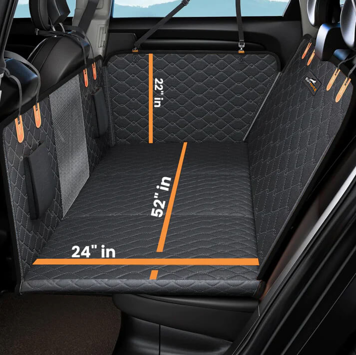 6-In-1 Dog Car Seat Cover for Back Seat, Waterproof Dog Car Hammock with Mesh Window, Non-Slip Pet Backseat Protector for Cars, Trucks and Suvs