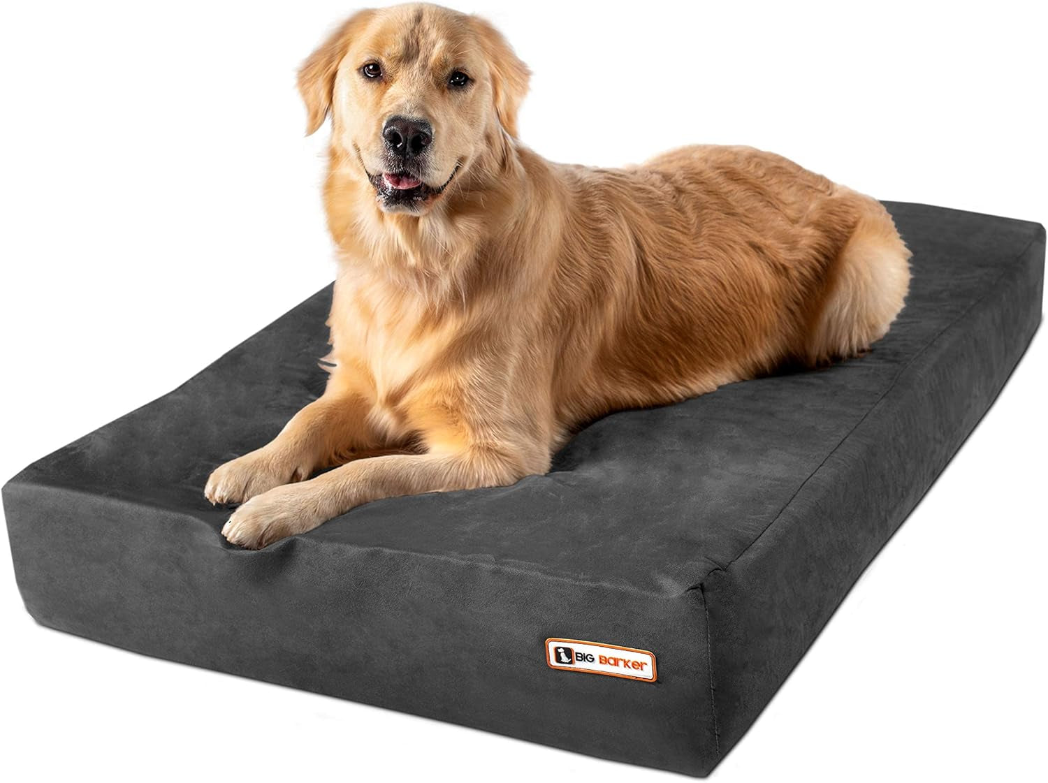 Sleek Orthopedic Dog Bed - 7” Dog Bed for Large Dogs W/Washable Microsuede Cover - Sleek Elevated Dog Bed Made in the USA W/ 10-Year Warranty (Sleek, Large, Gray)