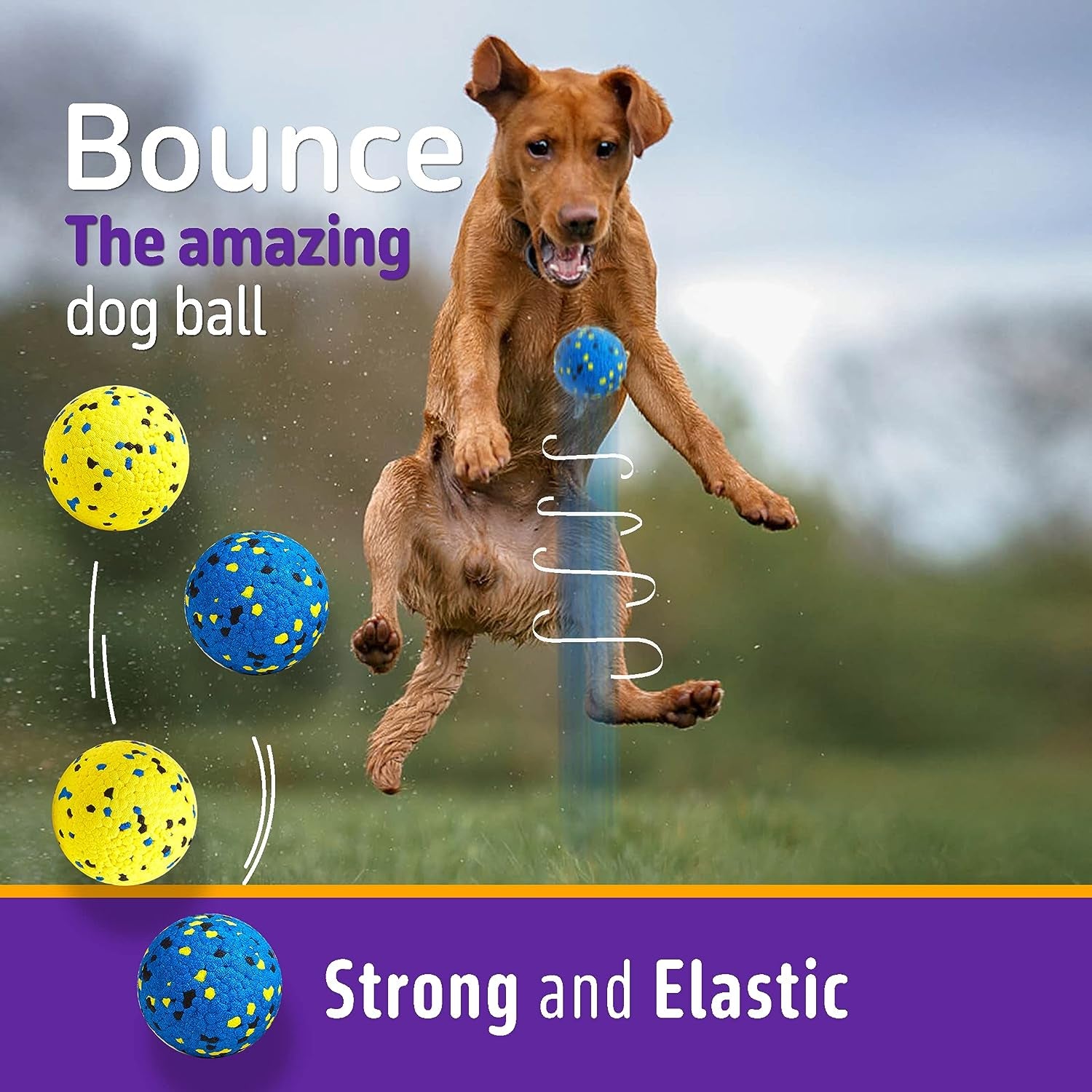 Dog Balls Tennis Ball Toys Dog Toys for Aggressive Chewers Durable Teething Chew Toys Water Toy Fetch Balls for Large Medium Small Dog and Puppies (4 Balls)