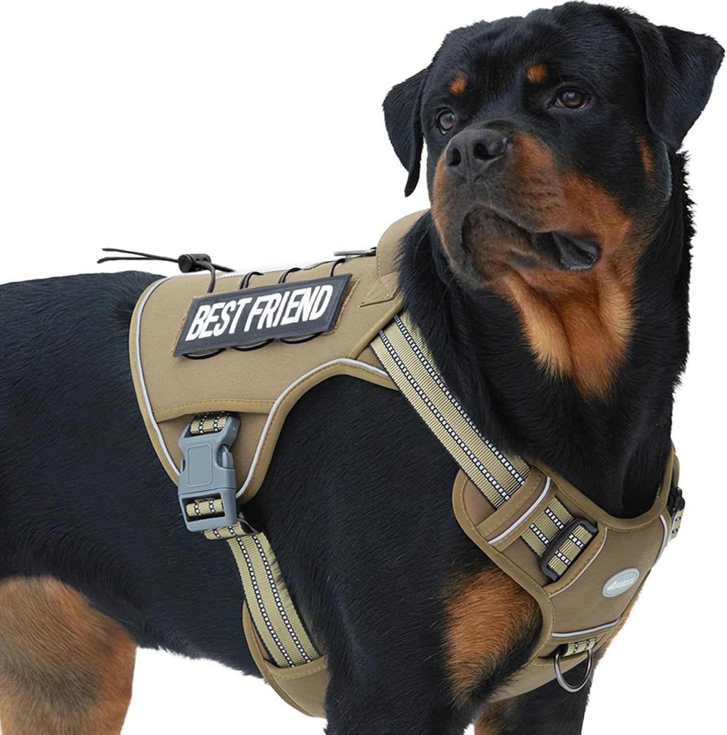 Tactical Harness for Large Dogs No Pull Adjustable Pet Harness Reflective K9 Working Training Easy Control Military Service Pet Vest Army Yellow XL