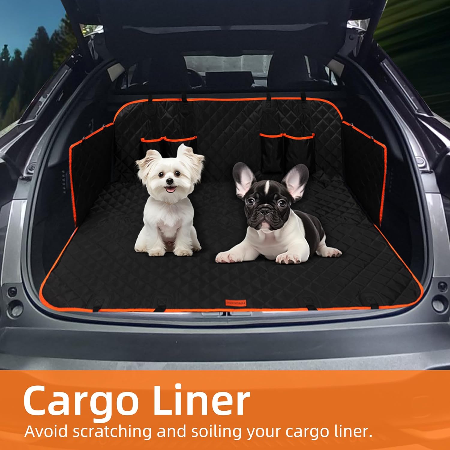 4-In-1 Waterproof Dog Car Seat Cover, Scratch-Proof Nonslip for Cars, SUVs, and Trucks