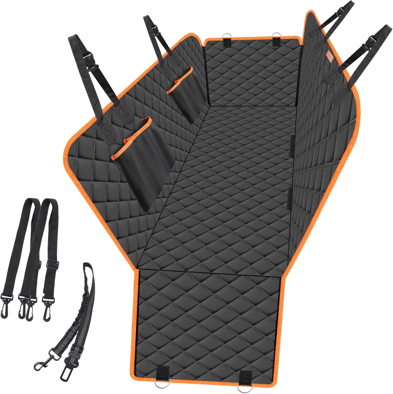 4-In-1 Waterproof Dog Car Seat Cover, Scratch-Proof Nonslip for Cars, SUVs, and Trucks