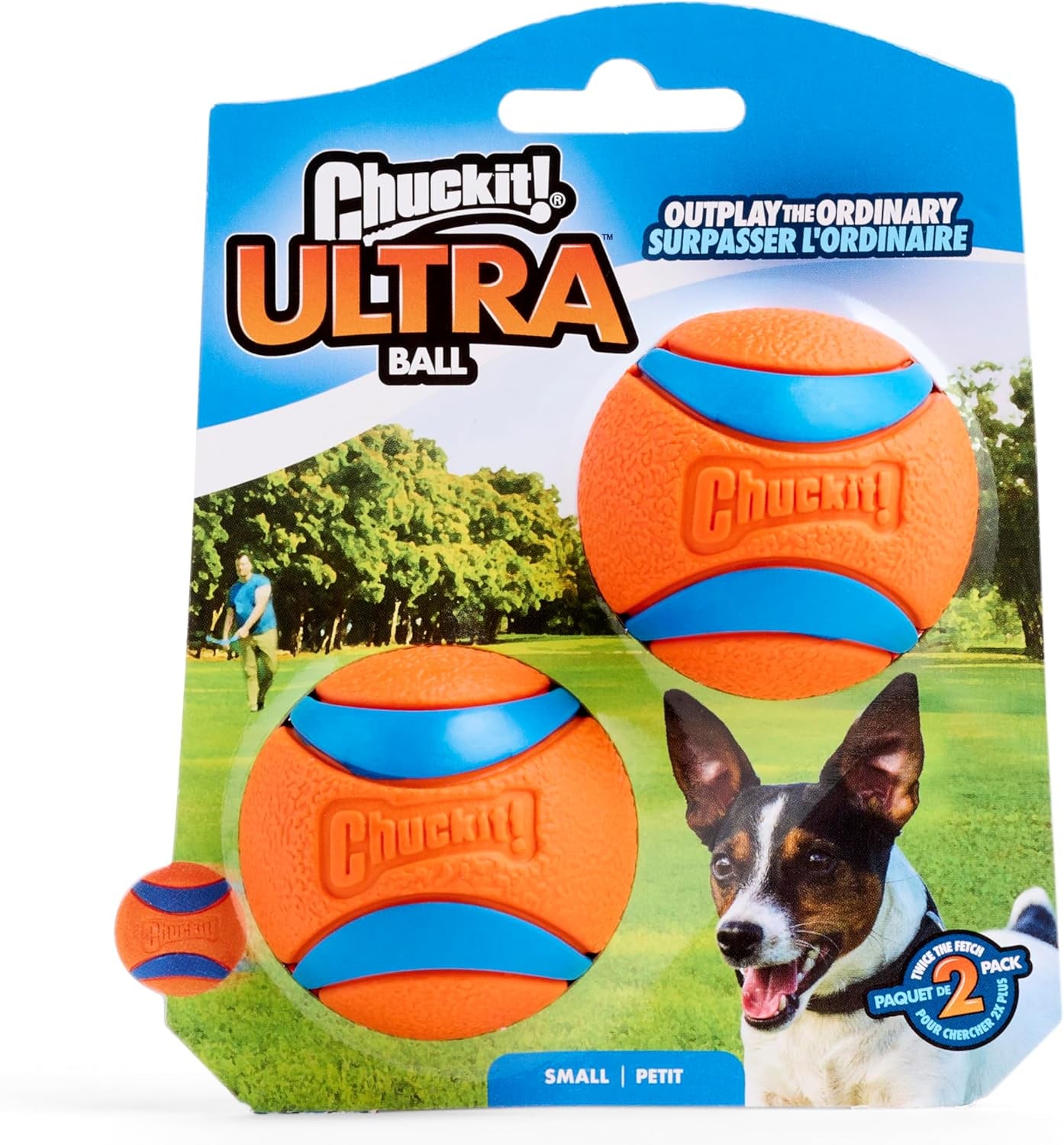 Ultra Ball Dog Toy, Balls for Dogs to Fetch, Durable Rubber, Small 2-Inch, Pack of 2