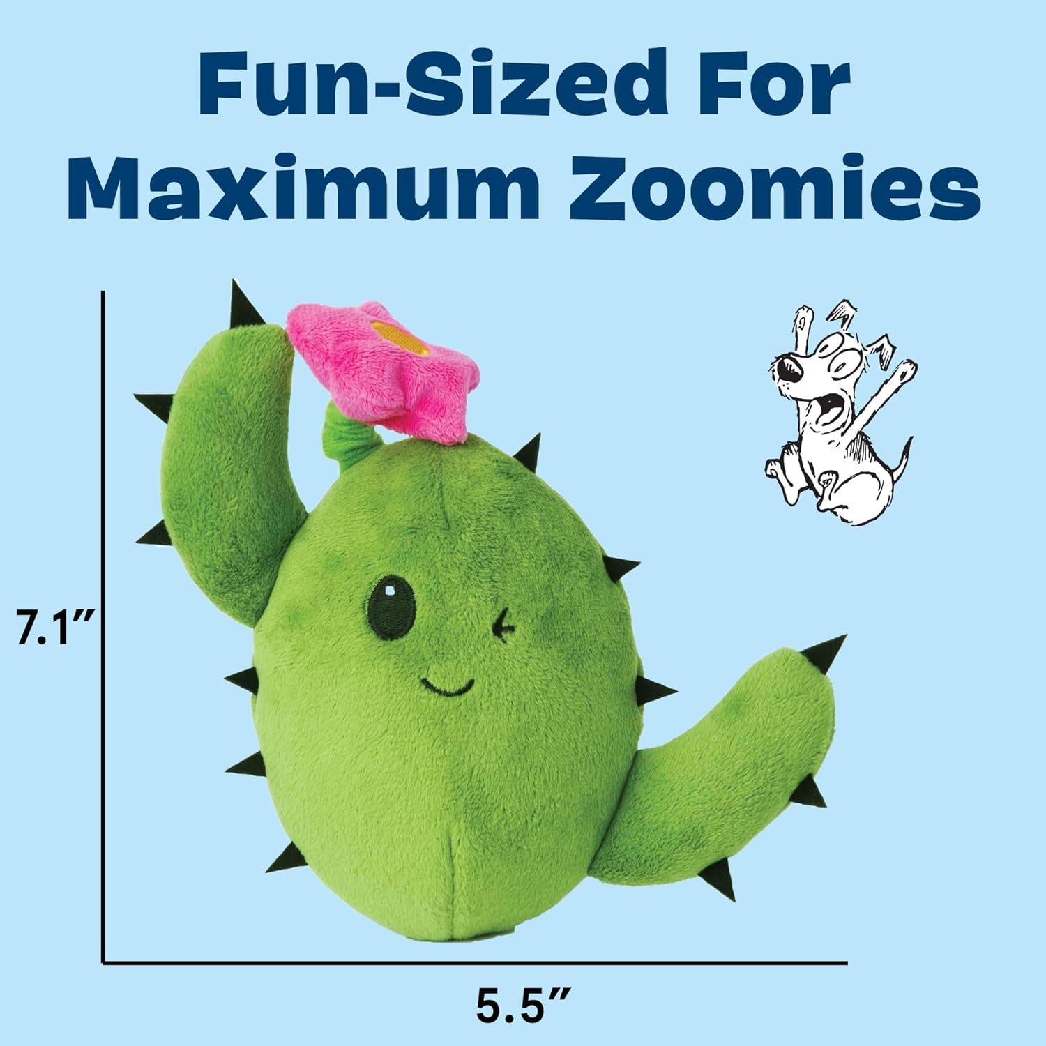 2 in 1 Interactive Plush Dog Toy - Rip and Reveal Toy for Dogs and Puppies - Stimulating Squeaky Pet Toys | Consuela Cactus (Large)