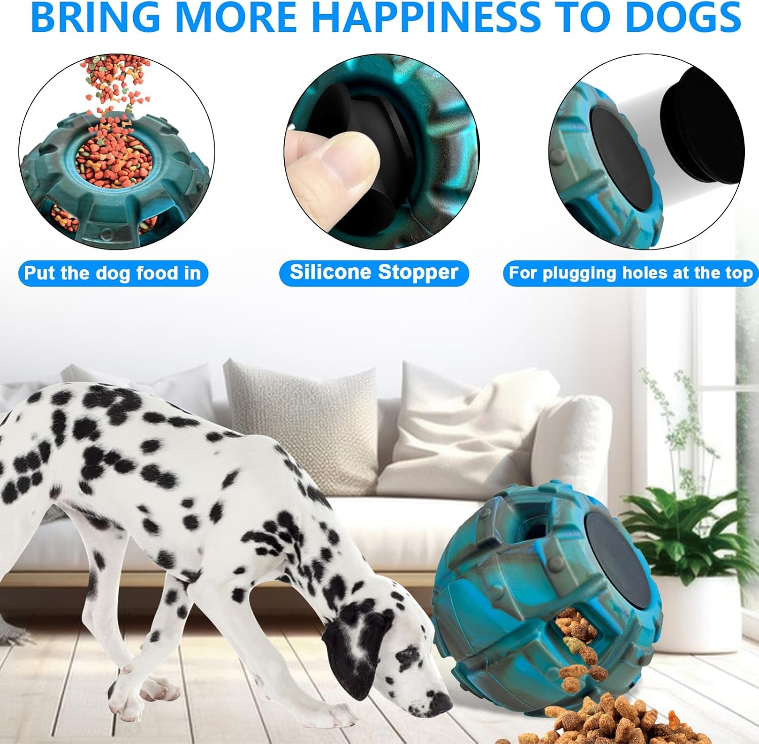 Dog Toy, Frozen Treat Toy, Treat Dispensing Dog Toy, Large Chew Toy, Freezable Fillable Rubber Dog Toys, I Reduces Anxiety I Dog Treat Dispenser I Easy to Clean, Interactive Dog Puzzle Toy