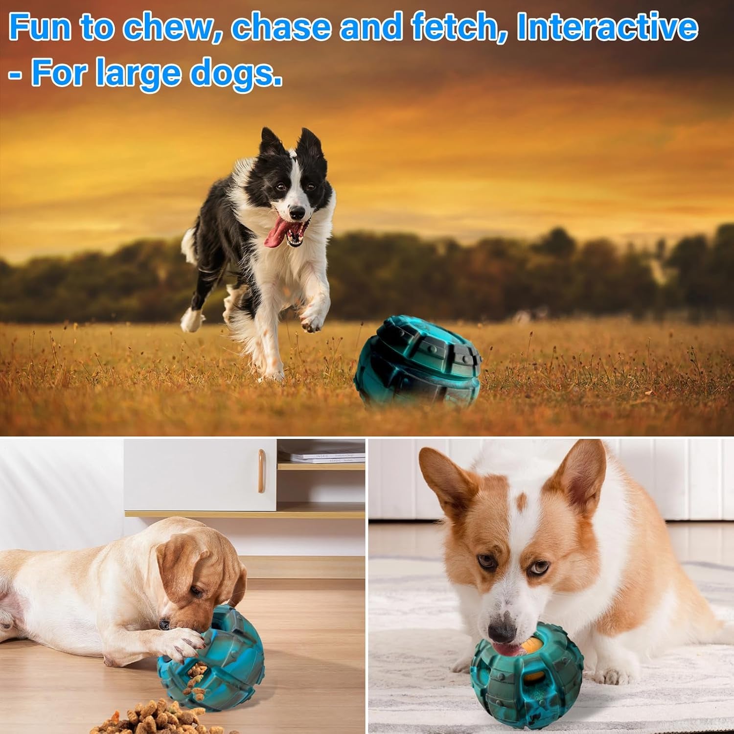 Dog Toy, Frozen Treat Toy, Treat Dispensing Dog Toy, Large Chew Toy, Freezable Fillable Rubber Dog Toys, I Reduces Anxiety I Dog Treat Dispenser I Easy to Clean, Interactive Dog Puzzle Toy