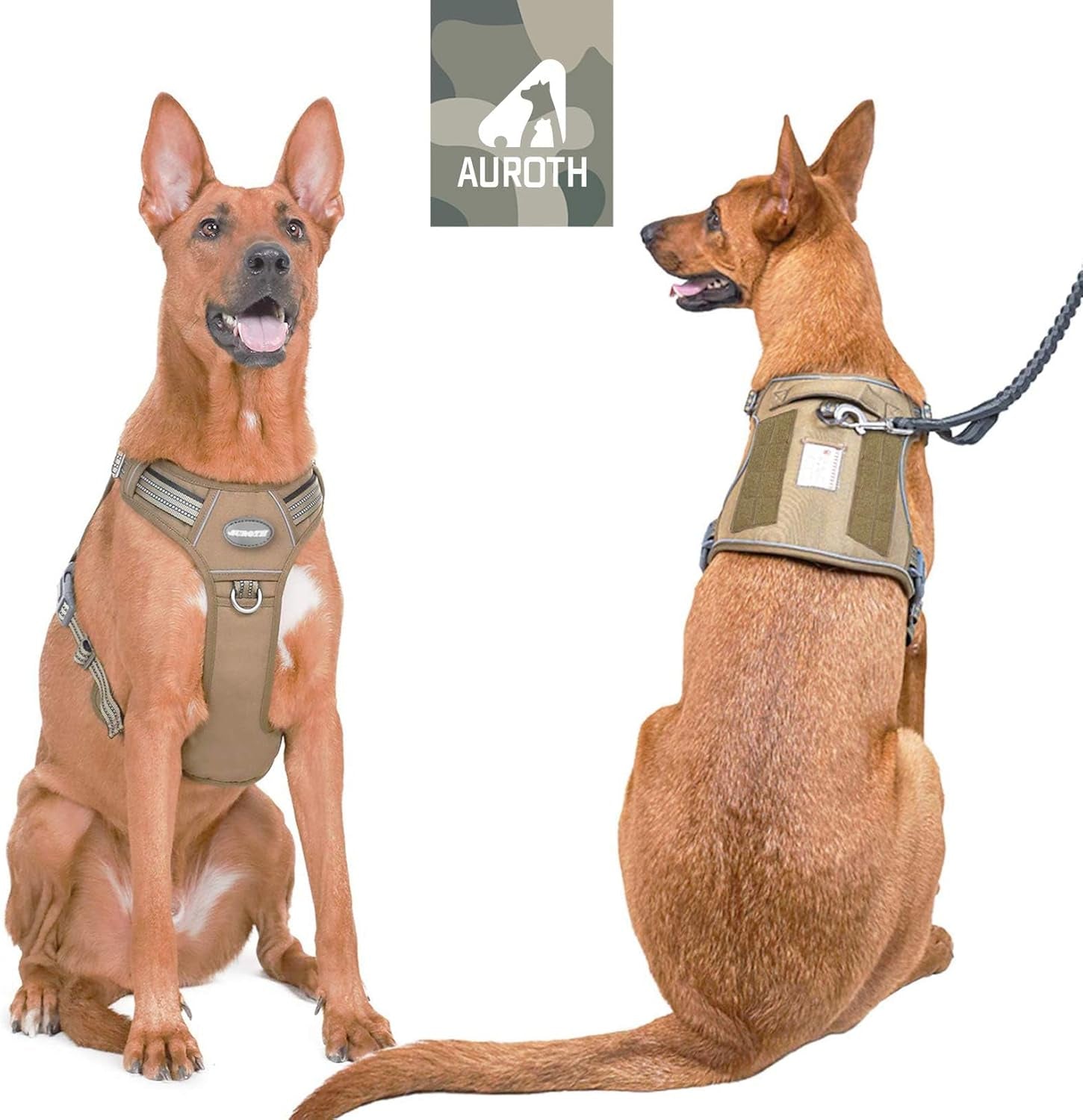 Tactical Harness for Large Dogs No Pull Adjustable Pet Harness Reflective K9 Working Training Easy Control Military Service Pet Vest Army Yellow XL