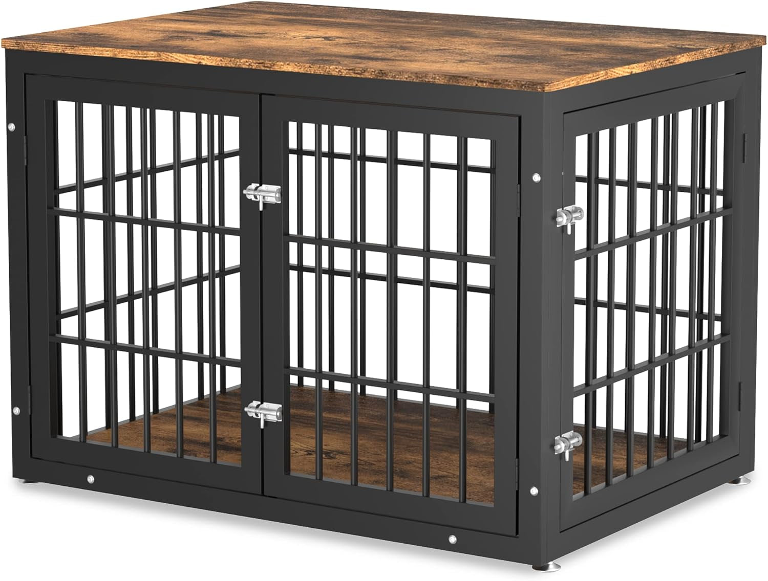 Rustic Heavy Duty Dog Crate Furniture for Large and Medium Dogs, Decorative Pet House End Table, Wooden Cage Kennel Furniture Indoor