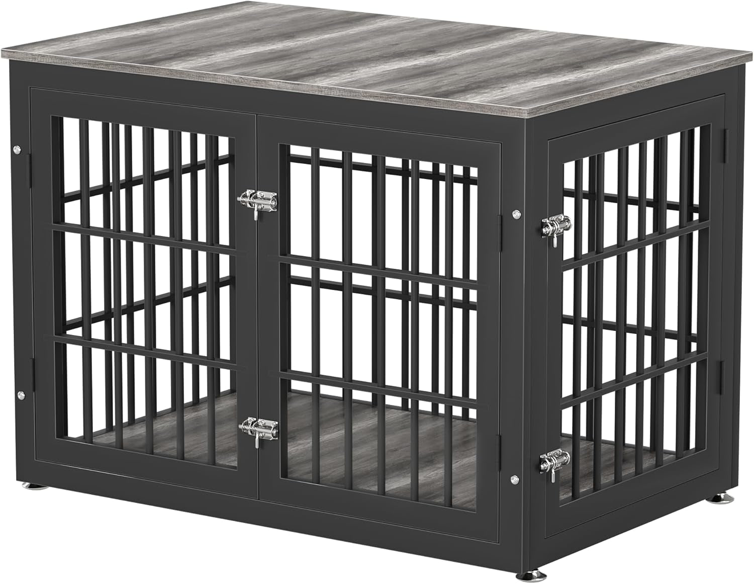 Heavy Duty Dog Crate Furniture for Large and Medium Dogs, Decorative Pet House End Table, Wooden Cage Kennel Furniture Indoor, Gray